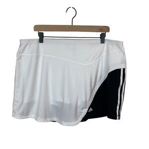 Adidas Climalite Tennis Skirt Skort White Black Women's Size XL